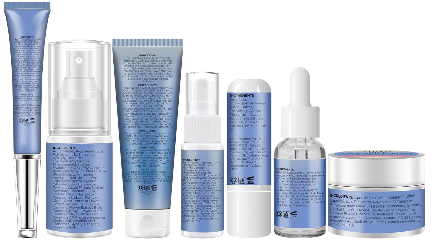 Skin Care for Teens,Gentle Hydrating Skin Care Set Kit with Clean Ingredients,Daily Facial Skincare Set for Teens Kids Women,Skincare Gift Set for Teenage Girls Women Travel Size Toiletries Essentials