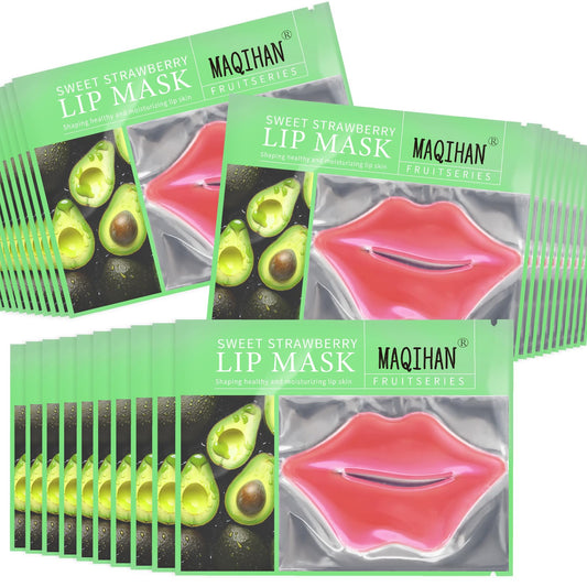 30PCS Moisturizing Lip Mask - Lip Patches for Spa Daily Labial Masks Skincare Hydrating to Reduce Wrinkles Dryness Anti-wrinkle Lightens, Avocado