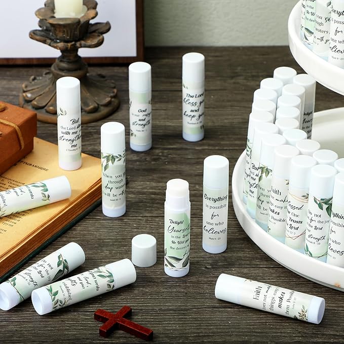 50 Pcs Bible Verse Lip Balm God