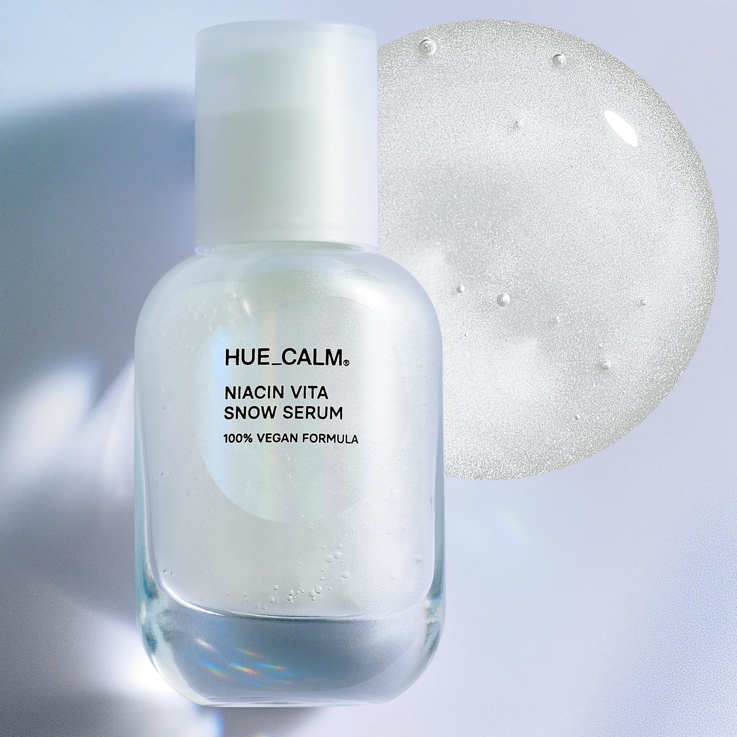 HUECALM Niacin Vita Snow Serum, Korean Skincare for Brightening, Hydration, Oil Control, 3% Niacinamide, Vitamin C Serum & Ceramide, Dark Spot Corrector, Hyperpigmentation Treatment, Gentle Daily Use