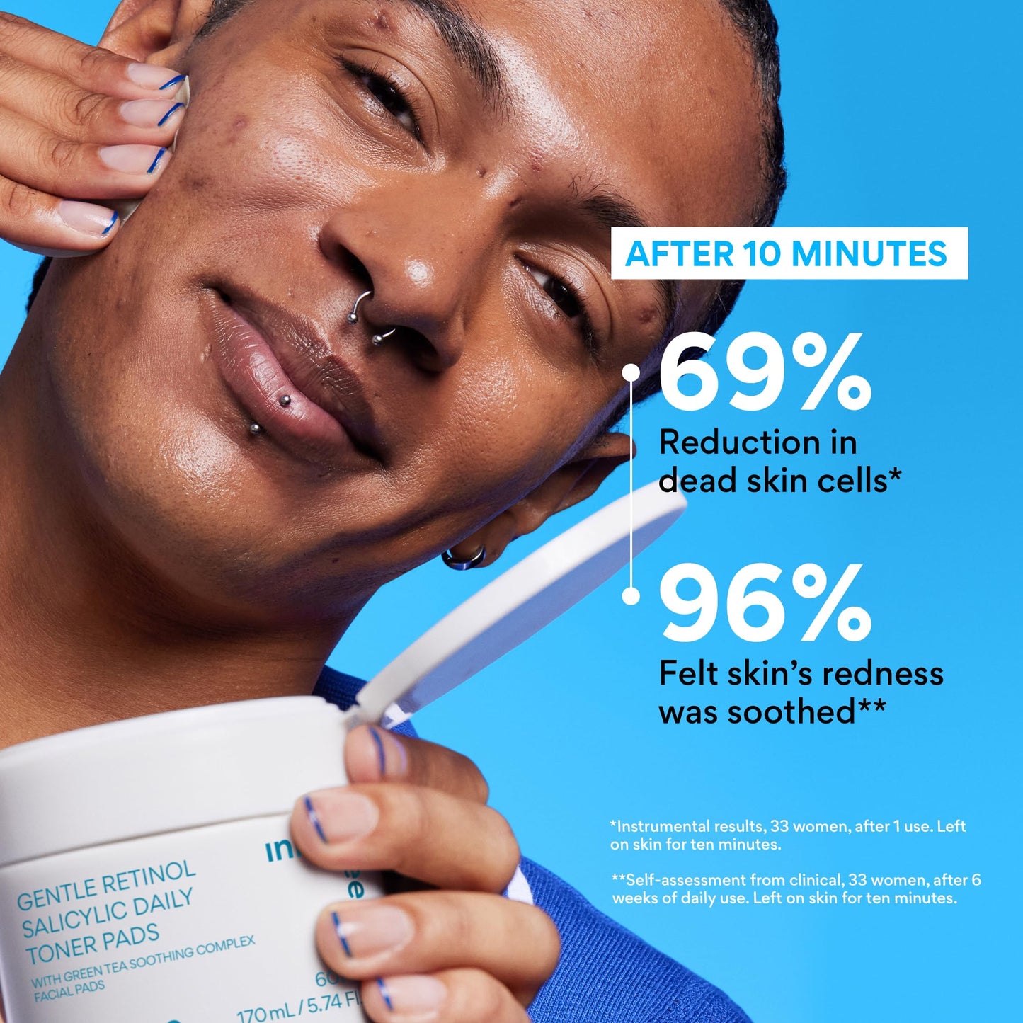 innisfree Daily Gentle Retinol Salicylic Toner Pads, Korean Sheet Mask Pads for Acne-Prone Skin Care