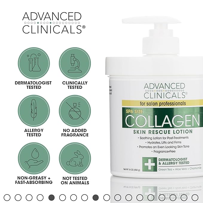Advanced Clinicals Collagen Body Cream Moisturizer Hydrating