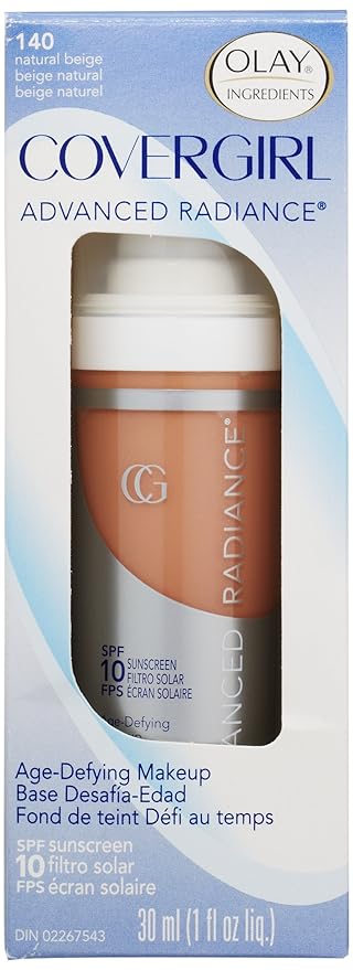 COVERGIRL Advanced Radiance Liquid Makeup, Natural Beige 140, 140, 1.0-Ounce