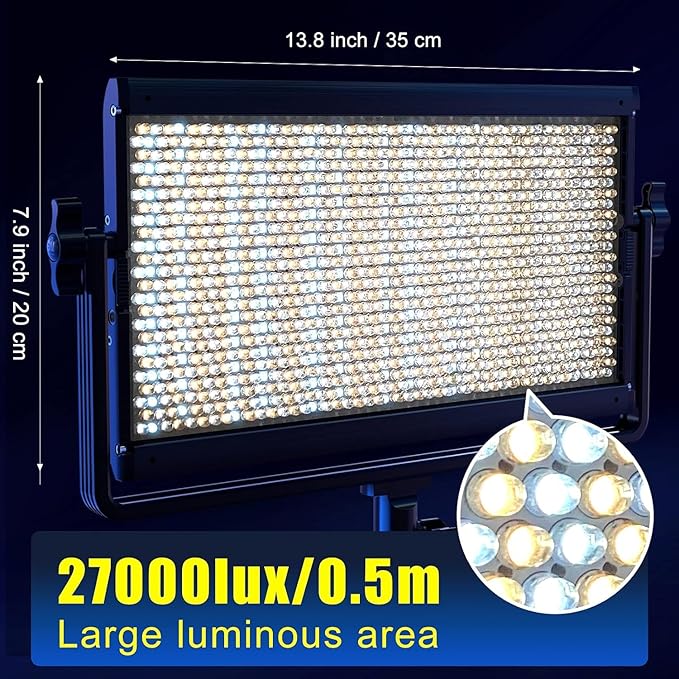 GVM 1500D RGB LED Video Light, 75W Video Lighting Kit with Bluetooth Control, 3 Packs Led Panel Light for Photography, YouTube Studio, Video Shooting, Broadcasting, Conference, 1128 Led Beads