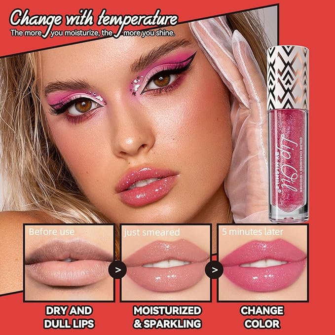 2 Colors Boss Up Color Changing Lip Oil,