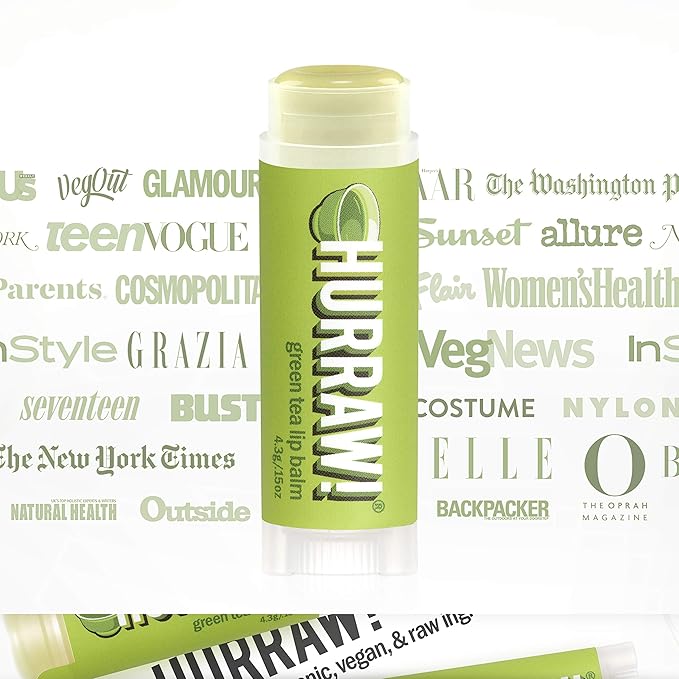 Hurraw! Green Tea Lip Balm, 3 Palm