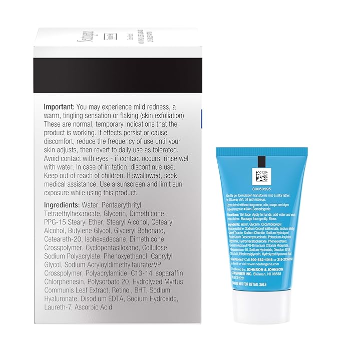 Neutrogena Rapid Wrinkle Repair Retinol Face Moisturizer, Fragrance Free, Anti-Aging Face Cream with Retinol & Hyaluronic Acid, 1.7 oz + Trial Size Hydro Boost Facial Cleanser, 0.5 fl. oz
