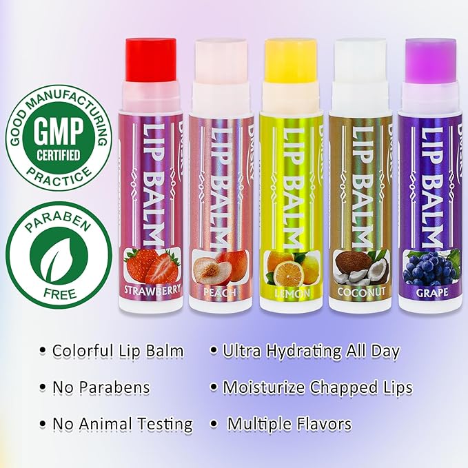 Dmsky Lip Balm 30 Pack, Colorful