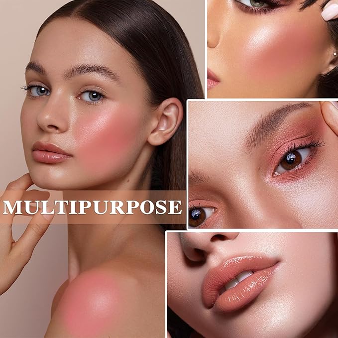 Cream Blush Stick with Brush,Waterproof Multi Cream Blush Skin C1