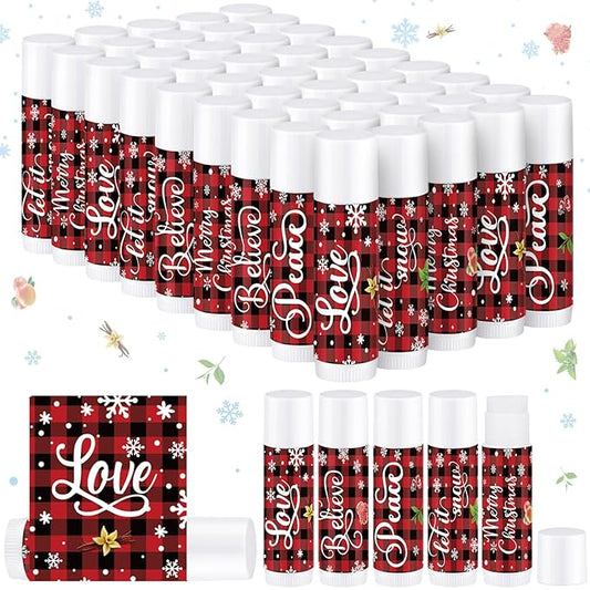 Dunzy 50 Pcs Christmas Lip Balm Moisturizing