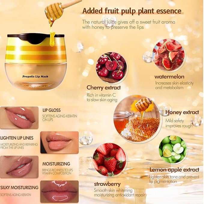 4Pcs Honey Lip Balm Honey Pot