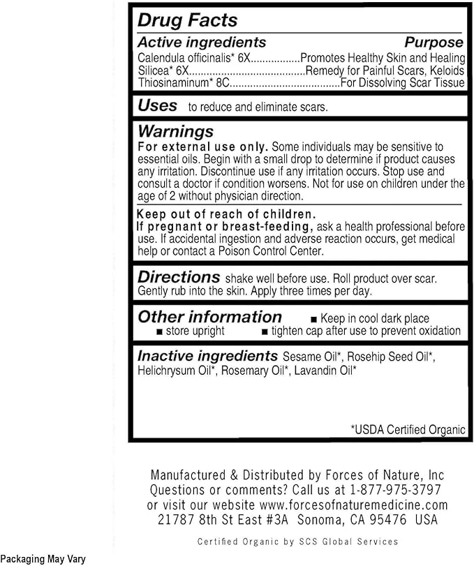 Forces Of Nature, Medicine Scar Control Rollerball Organic, 0.14 Fl Oz