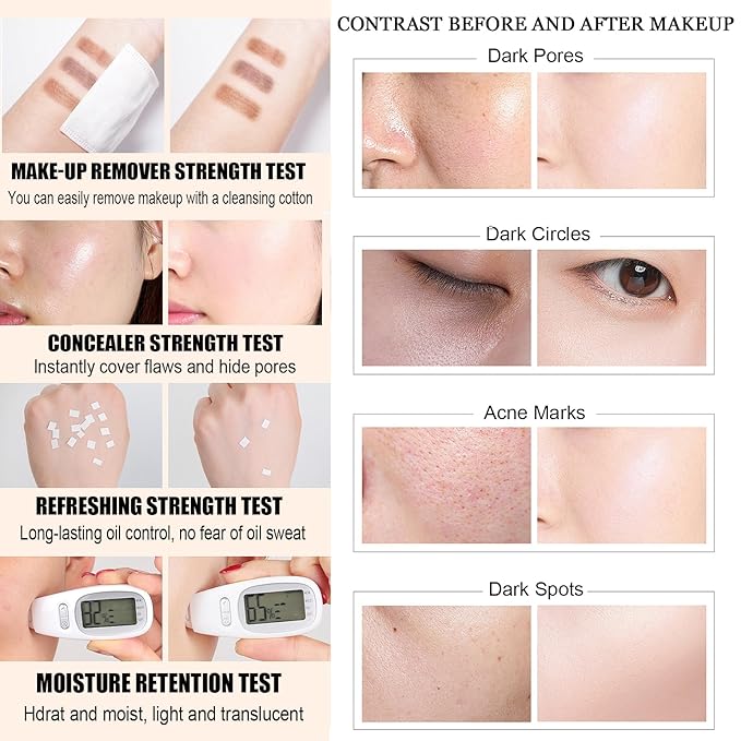 Flawless Liquid Coverage Foundation Long-Lasting Makeup Base Moisturizing