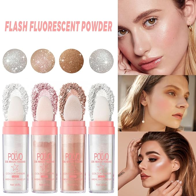 2 Colors Polvo De Hadas Fairy Highlight Stick Metallic Silver)