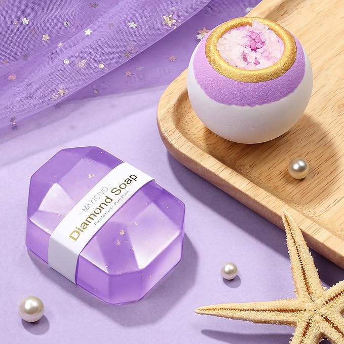 Birthday Gifts for Women Self Care Gifts Get Well Soon Gifts, Lavender Relaxing Spa Gifts Basket Care Package w/ Luxury Flannel Blanket, Unique Mothers Day Gifts Idea for Mom Her Friend Sister Wife