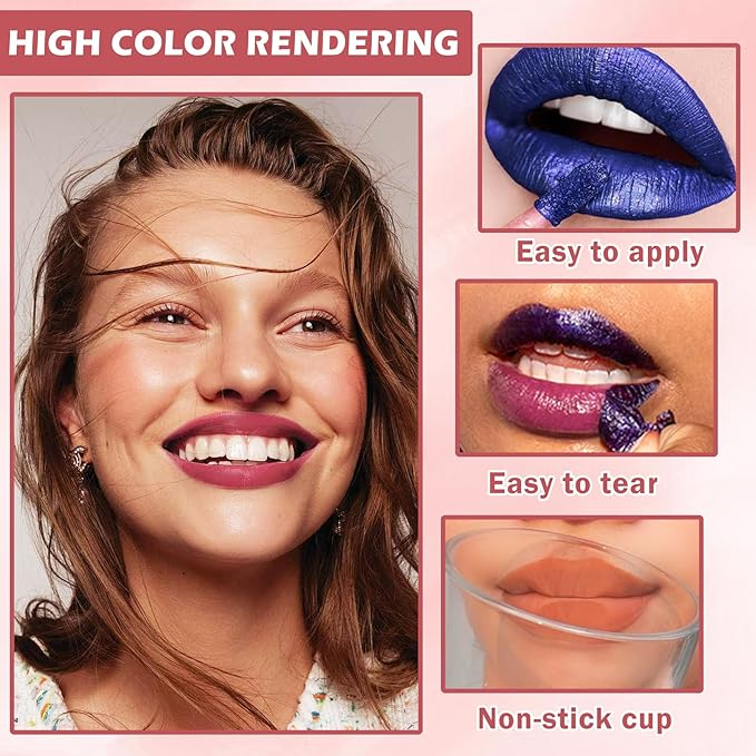 AWCCXMYM 5 Colors Peel Off Lip Stain Peel Long