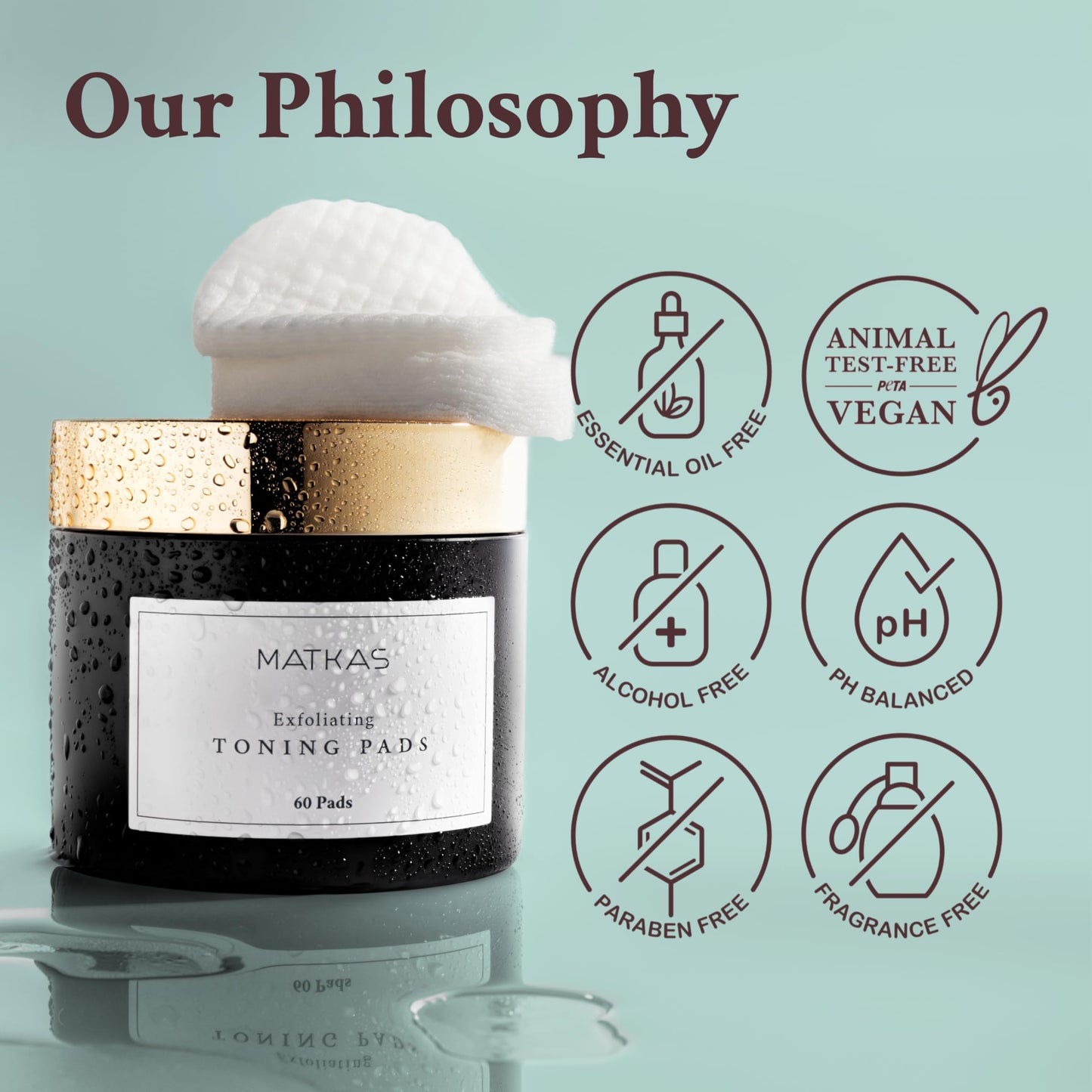 MATKAS Korean Witch Hazel Exfoliating Toning Pads for Face – 60 count, with BHA Glycolic Acid Exfoliator + Salicylic Acid Toner, Korean Pore Minimizer Face Toning Pads, Brightening & Pore Cleaner Peel