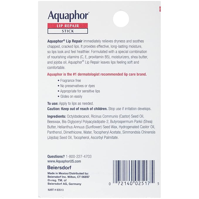 Aquaphor Lip Repair, Moisturizing Lip Balm Oz