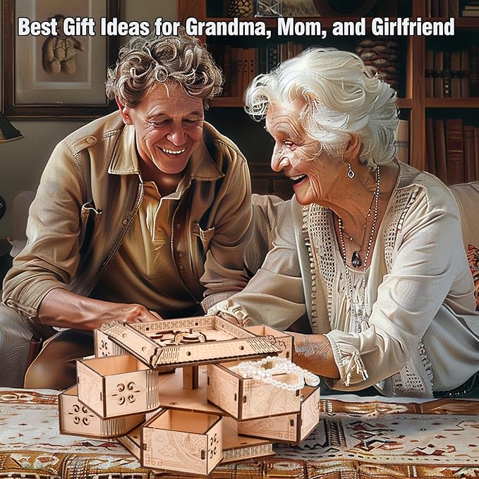 3D Wooden Puzzle Mechanical Treasure Box of Dragon, DIY Model Kits and 3D Puzzles for Adults, Unique Wooden Puzzle for Adults, Hobbies Projects Adult Building Sets Gift for Women and Kids