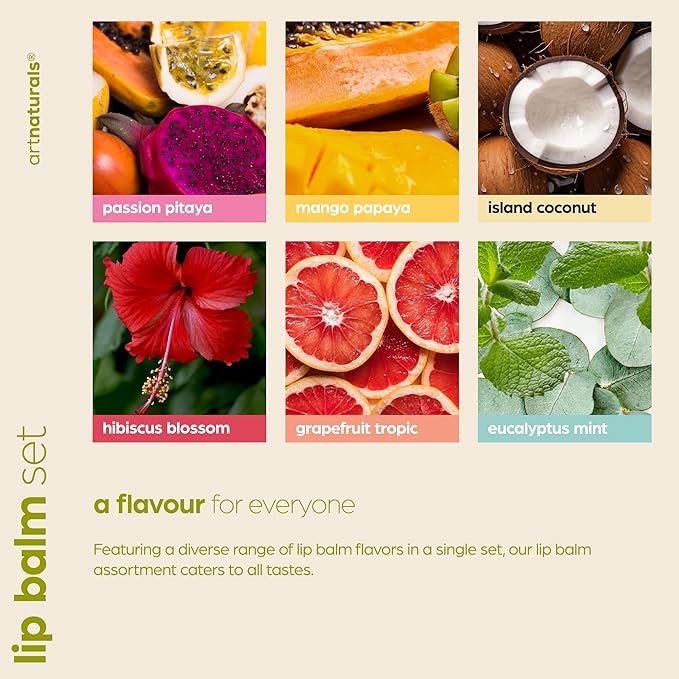 ArtNaturals Organic Beeswax Lip Balm Gift Oils