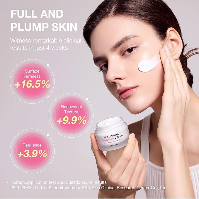 Donginbi LAB 1899 Red Ginseng Collagen Cream - Vegan Firming Cream for Loose Skin, Face Moisturizer for Dry Skin, Korean Red Ginseng, Korean Skin Care Gifts for Women, 1.69 floz
