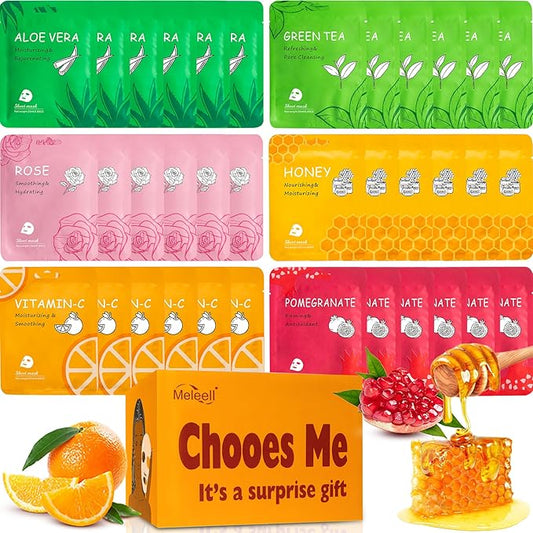 36 Pack Face Masks Skincare Bulk Pack,Hydrating Face Masks Beauty For Sensitive Skin,Sheet Masks For Faces,Facial Masks Sets For Women Skin Care (36-Packs)