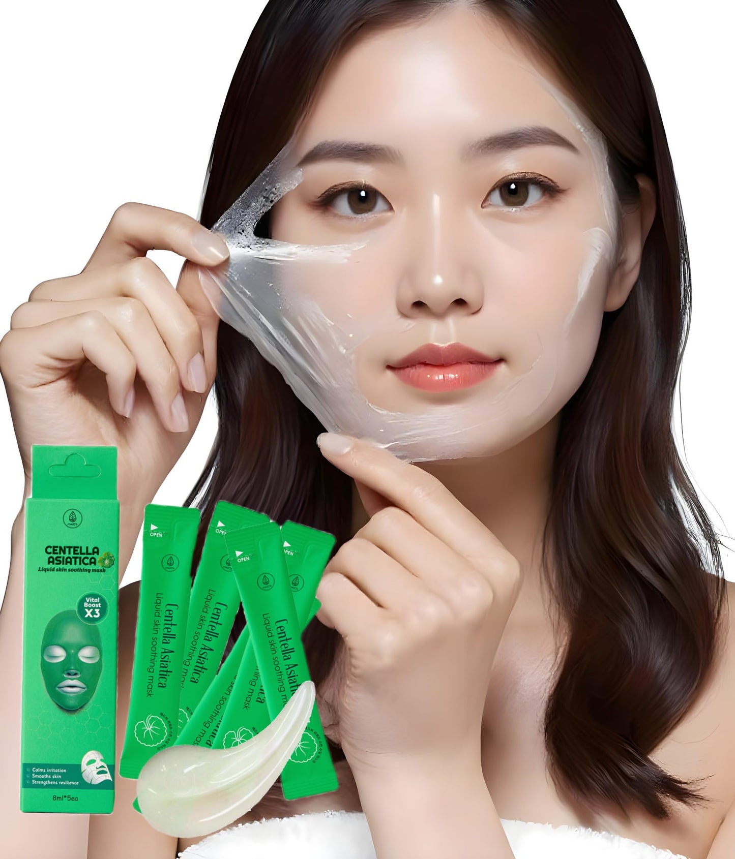 MEDB Korean Wrapping Peel-Off Face Mask for Elasticity, Hydrating & Glow,Face Masks Skincare with Patent Certified,Hydrating Face Masks for Skin Care 8ml x 5ea