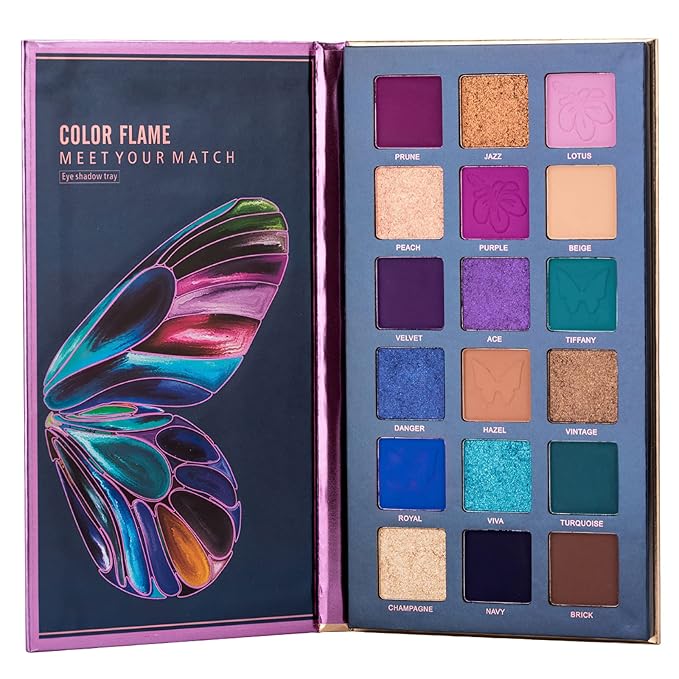 18 Colors Eyeshadow Palette, Butterfly Series Highly Pigmented