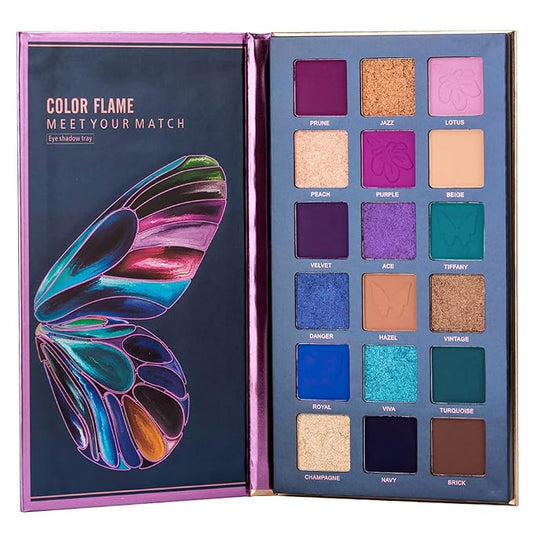 18 Colors Eyeshadow Palette, Butterfly Series Highly Pigmented