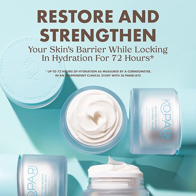 Kopari Moisture Whipped Ceramide Cream | Hydrate and Restore | Vegan Ceramides and Moisture-Retaining Hyaluronic Acid | 2.1 oz