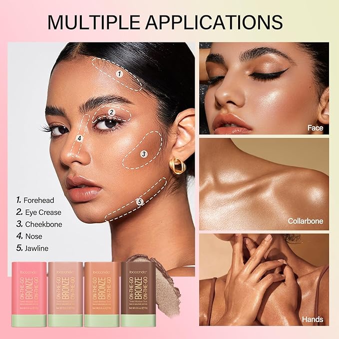 Cream Bronzer Stick,Contour Stick Facial Contouring Stick,Long Lasting