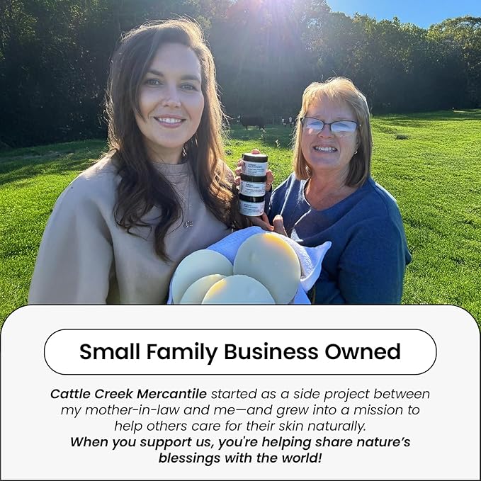 Cattle Creek Tallow Face Moisturizer - Whipped Beef Tallow for Face with Sweet Almond, Myrrh, Frankincense & Rose Oils – Grass-Fed Beef Tallow for Face Care, Hydration & Sensitive Skin (4oz)