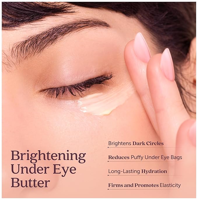 Cosmette Bright Embrace Brightening Eye Cream, Vegan Under Eye Butter for Dark Circles & Wrinkles with Niacinamide, Protect Sensitive Skin Against Aging, Natural Skincare for Clean Beauty, 0.5 FL Oz