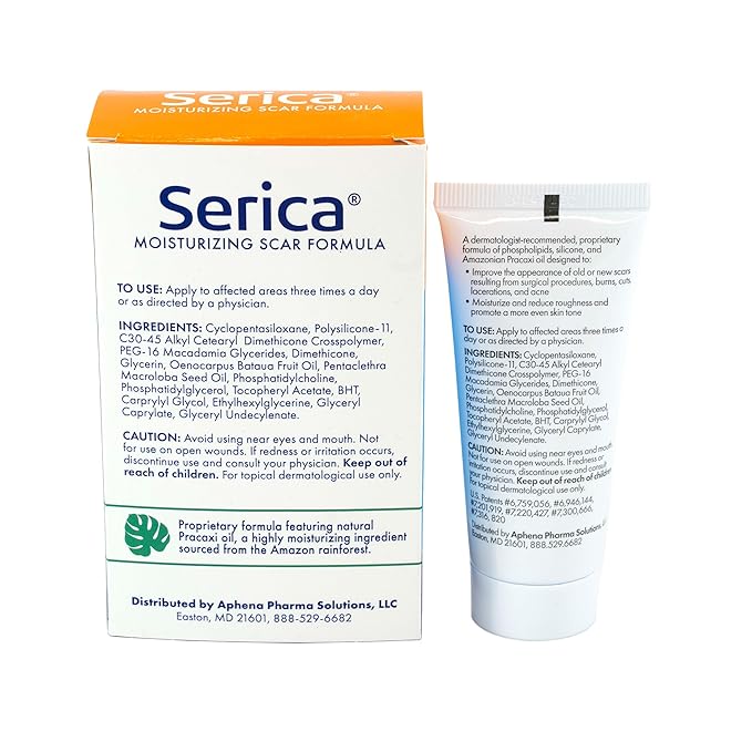 Serica Scar Gel Advanced Silicone Formula, Visibly Reduces the Appearance of Scars from Surgery, Acne, Injuries - Clinically Proven Results, 1oz