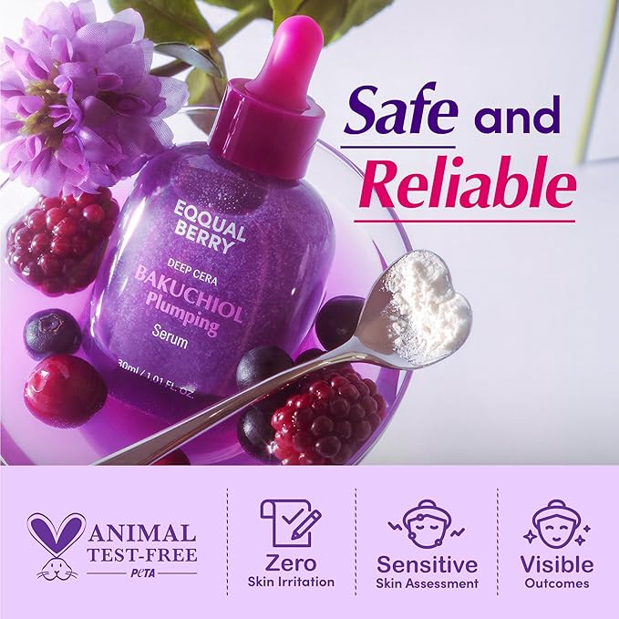 Bakuchiol Plumping Serum – Pore and Wrinkle Minimizer | Retinol Alternative for Sensitive Skin | Enhances Firmness and Elasticity with Ceramide, 1.01oz / 30ml