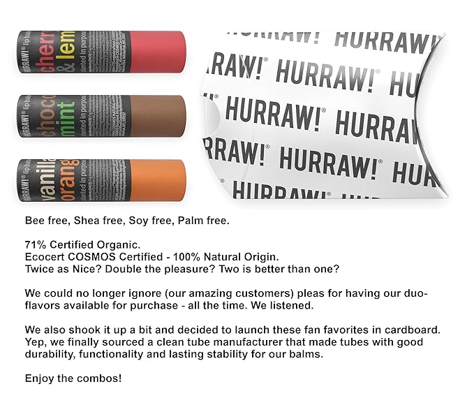 Hurraw! Cherry Lemon, Chocolate Mint &