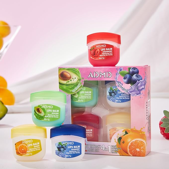 Fruit Skincare, Skin Care Gift Sets, Skin Care for Teens 10-12, with Lip Balm *4, Facial Cleanser, Toner, Serum, Eye & Face Cream, Nourishing, Hydration, Glow Up, Trendy Stuff