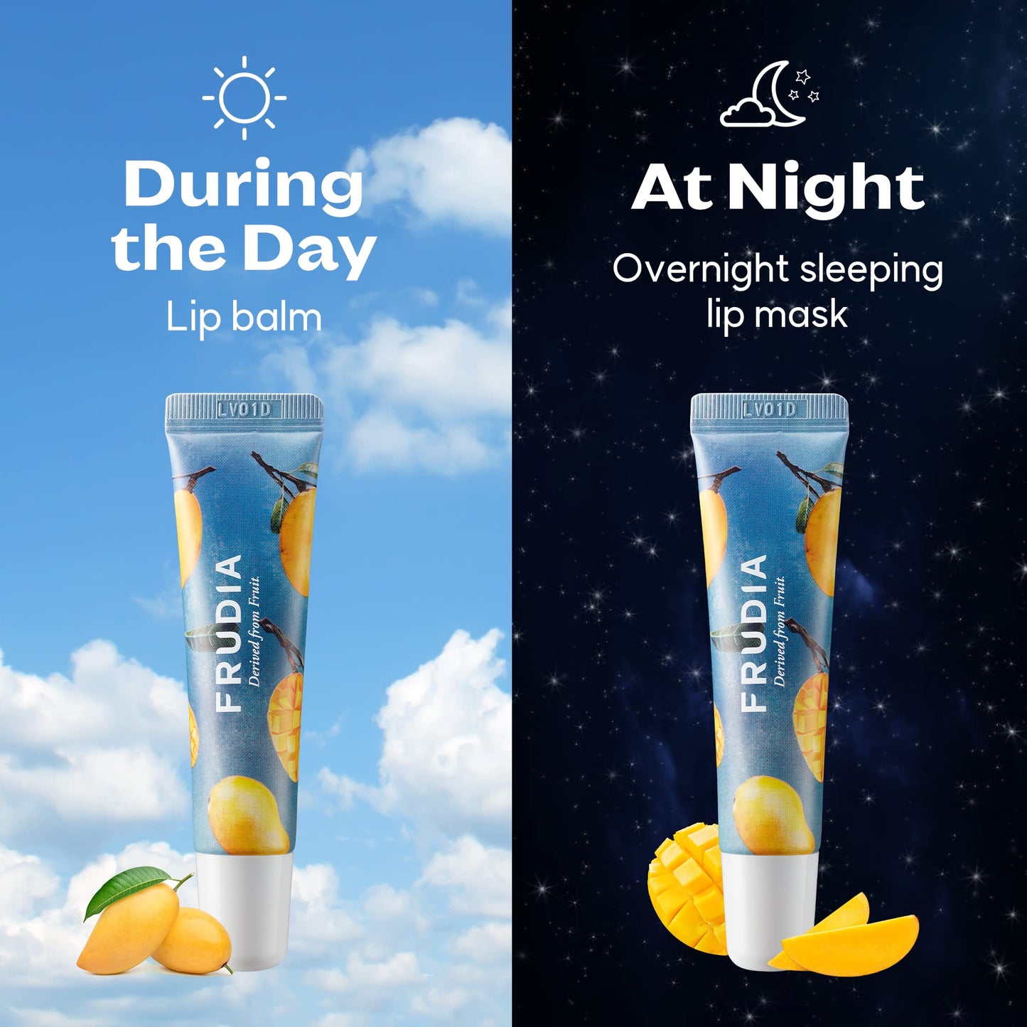 FRUDIA Mango Honey Lip Mask for Dry Cracked Lips – Tinted Moisturizing Balm for Women, Overnight Lip Plumper & Hydrating Treatment, 0.33Oz Korean Beauty Formula