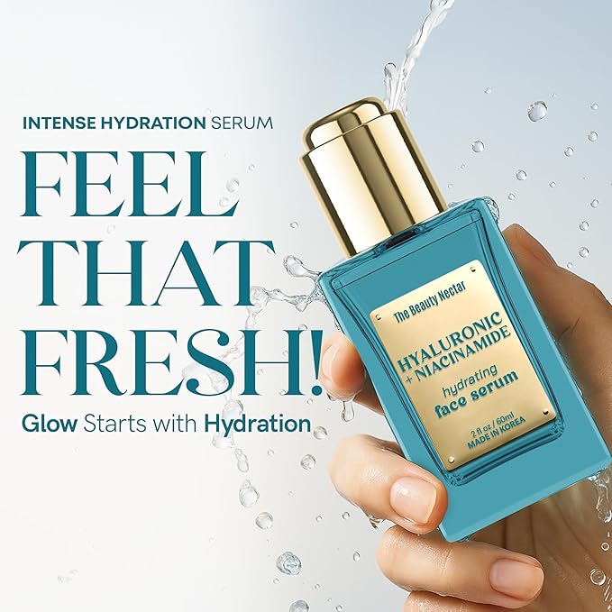 Hyaluronic Acid & Niacinamide Face Serum – Deep Hydration, Skin Barrier Repair, Tone Correcting – Dermatologist Tested, Anti-Aging, Korean Skin Care – Clean Vegan Formula – 2 Fl Oz