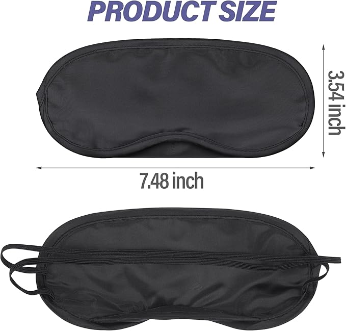Aneco 50 Pieces Blindfolds Sleep Mask Bulk Eye Mask Shade Cover Blindfolds for Party Games with Nose Pad and Adjustable Strap for Travel Sleep Party Supplies, Black