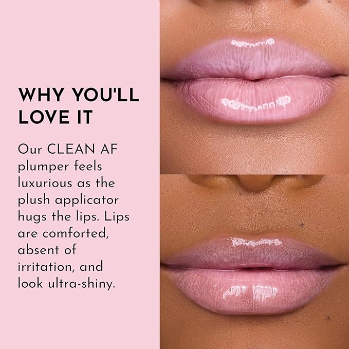 Lawless Forget the Filler Lip Plumping Line Smoothing Gloss - Strawberry Milkshake - Premium Volumizing Lip Gloss with Natural Ingredients Designed to Plump, Firm, and Hydrate Lips 0.11 oz