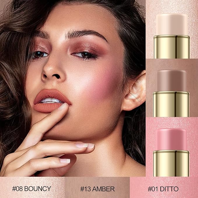 3 Pcs FAIR Contour Stick Set,Cream Blush & All Skin