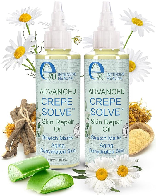 Advanced Oil Crepe Skin for Women & Men - Made with Natural Oils, Licorice Root & Chamomile Extract - Moisturizing Firming Oil for Skin Elasticity Made in USA, 2-Pack