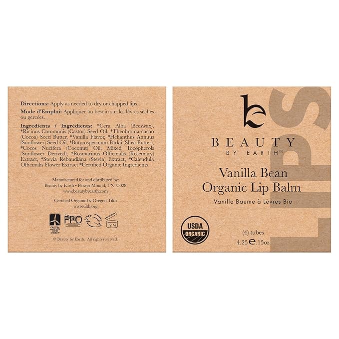 4 Pack Organic Vanilla Bean &