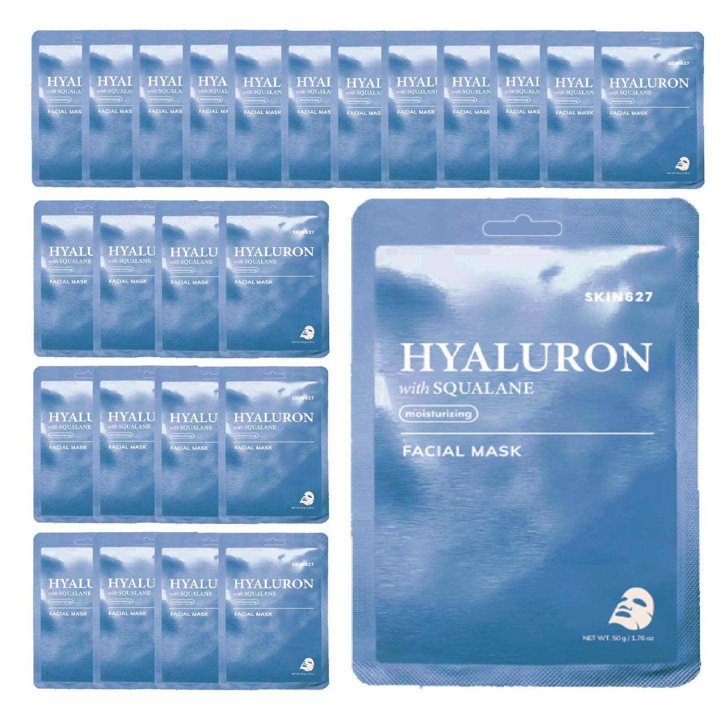 Innerest SKIN627 Bulk 24PK Face Masks Skincare, Facial Mask, Sheet Masks Korean (24PK Hyaluron with Squalane)