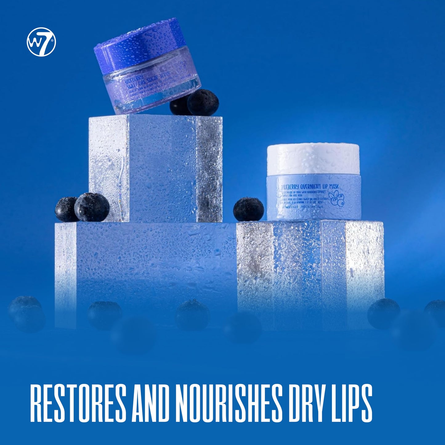 W7 Very Berry Clean - Makeup Cleansing Balm, Lip Mask & Scrub Trio - Gentle Makeup Remover & Overnight Lip Care Set