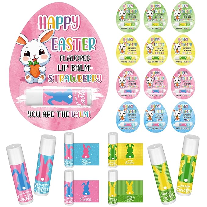 48 Pcs Easter Lip Balm Bulk Egg
