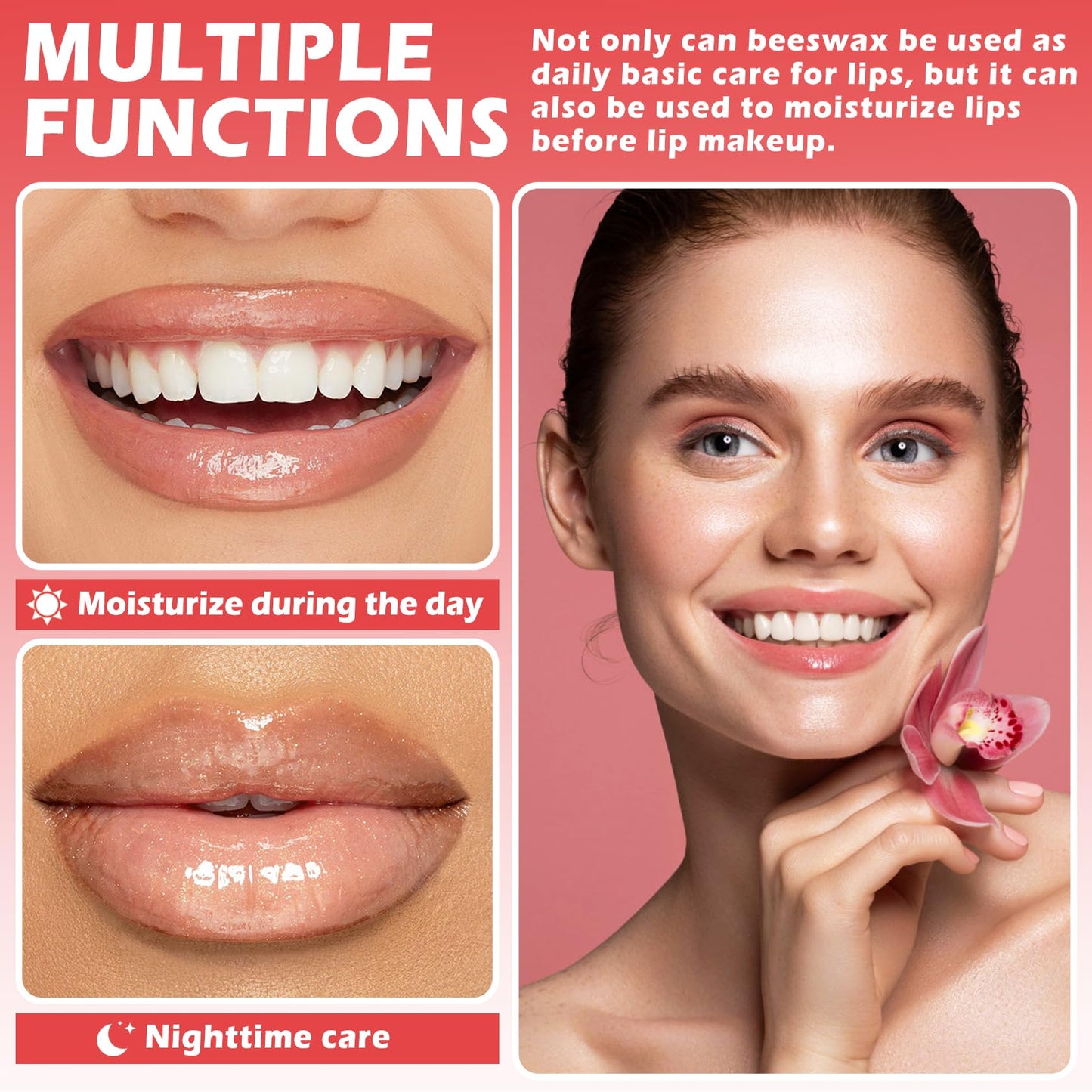 XINGXYUEL 3PCS Bee Lip Care Honey Pot Lip Mask - Honey Strawberry Watermelon Flavors - Silky Hydrating Overnight Lip Care Products