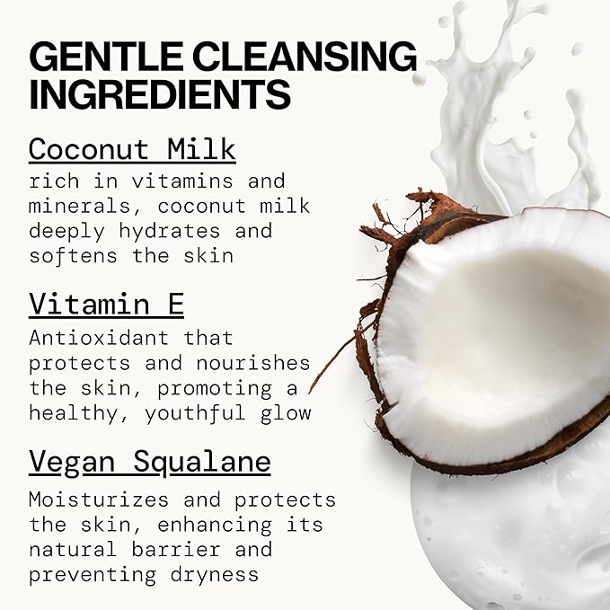 Pacifica Coconut Whip Cream to Foam Face Wash - Gentle Hydrating Facial Cleanser for Dry & Sensitive Skin, Moisturizing Daily Face Wash, Non-Comedogenic Vegan & Cruelty-Free, Dermatologist Tested 8oz