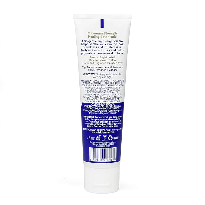 TriDerma Facial Redness Relief Gentle Face Cream (3.3 Ounces)